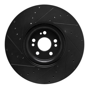 Mercedes-Benz GLE450e Brake Rotor (1) - Front Right - R1 Concepts - Drilled & Slotted - Black - `20-`26